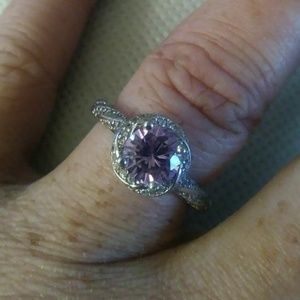 New AMETHYST Solitaire/925 Silver Ring